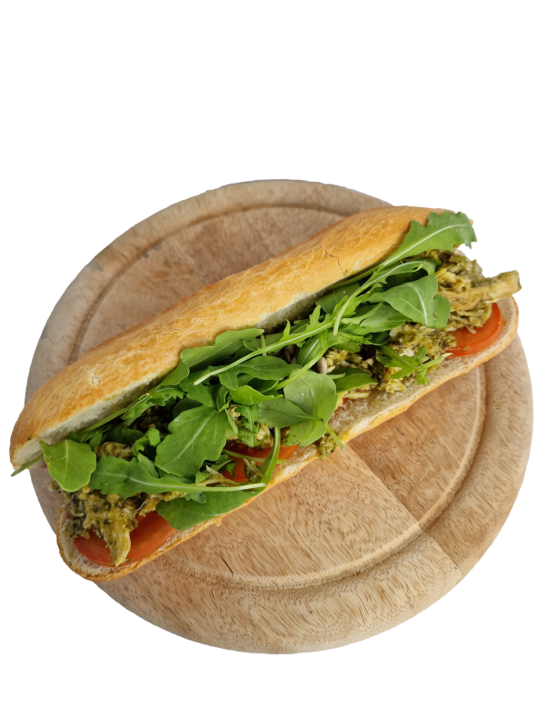 BROODJE PULLED CHICKEN PESTO